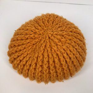 Orange Knit Crocheted Winter Hat